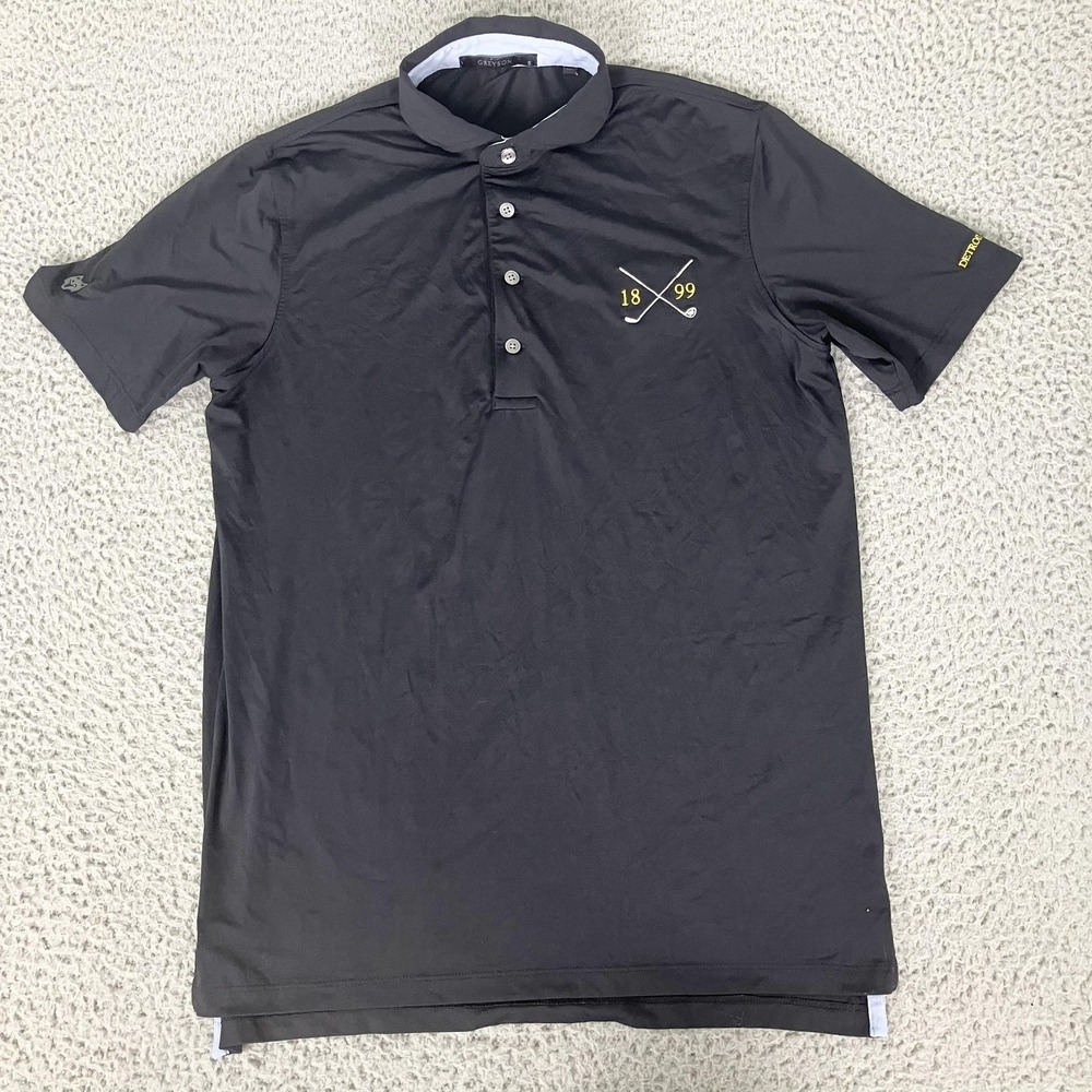 Greyson Polo Shirt Mens Small Gray Detroit Golf Club 1899 Golf Performance